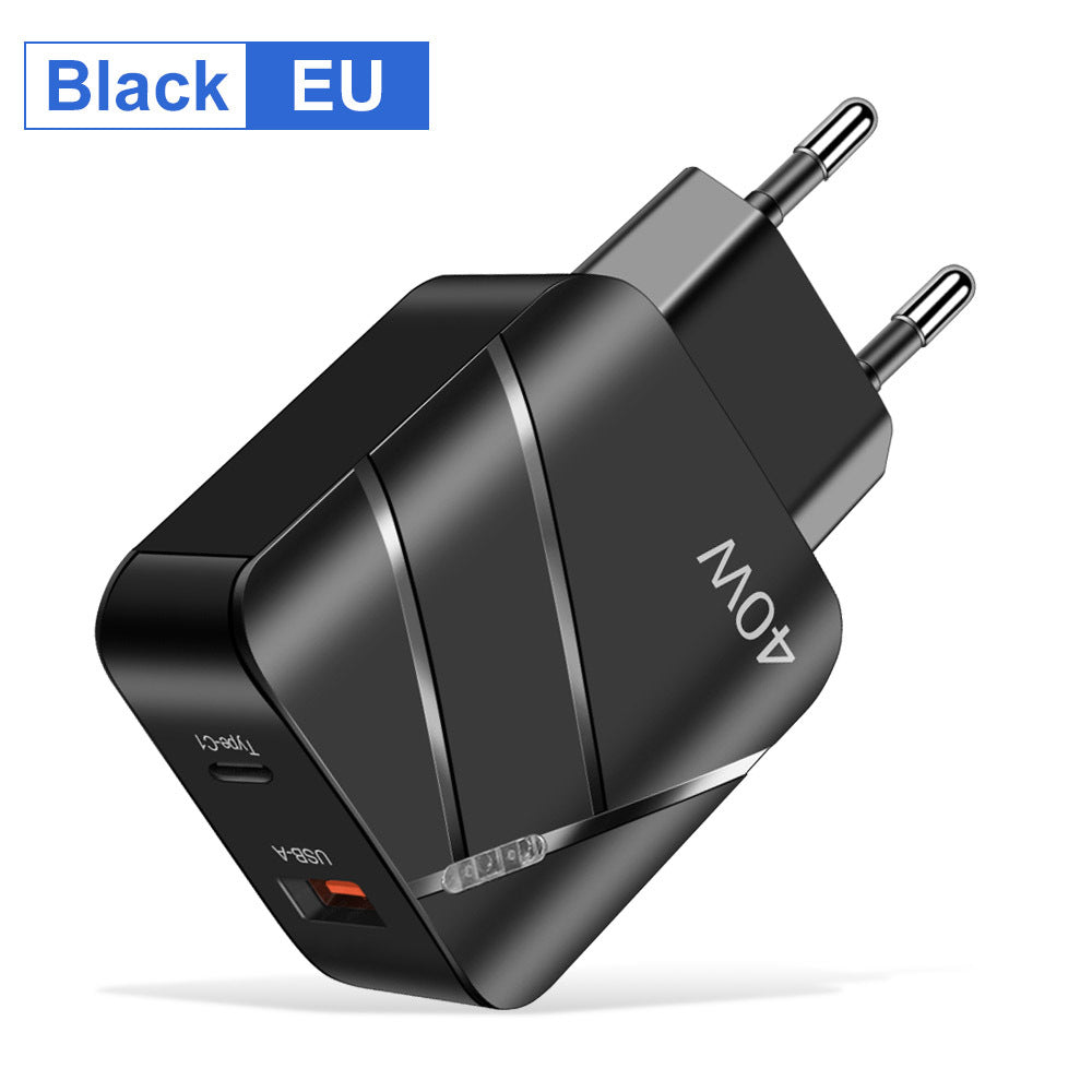 Chargeur de téléphone portable à recharge rapide 40W PD QC30
