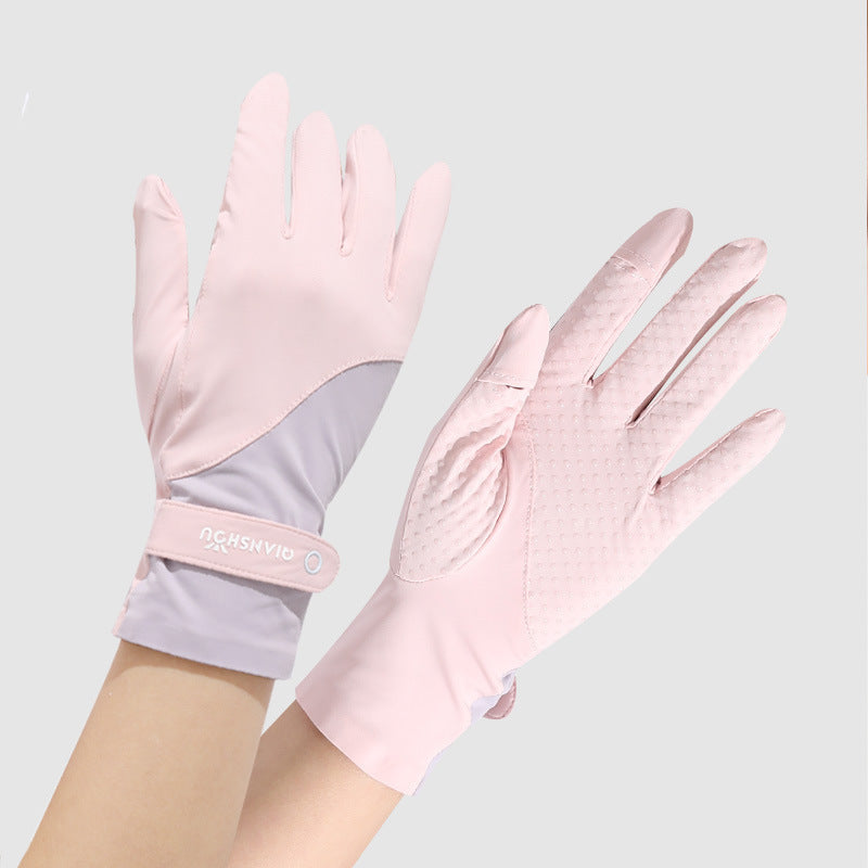 Pare-soleil pour les femmes d'été Ice-Felt à deux doigts coupés Gants minces protecteurs UV
