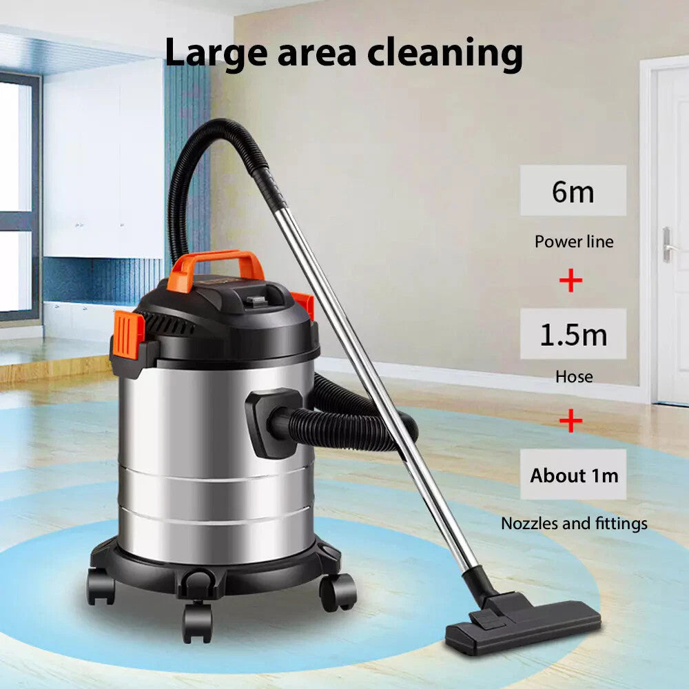 2000W Nettoyeur à vide humide et sans sac sec Cylindre 20L puissant nettoyage compact