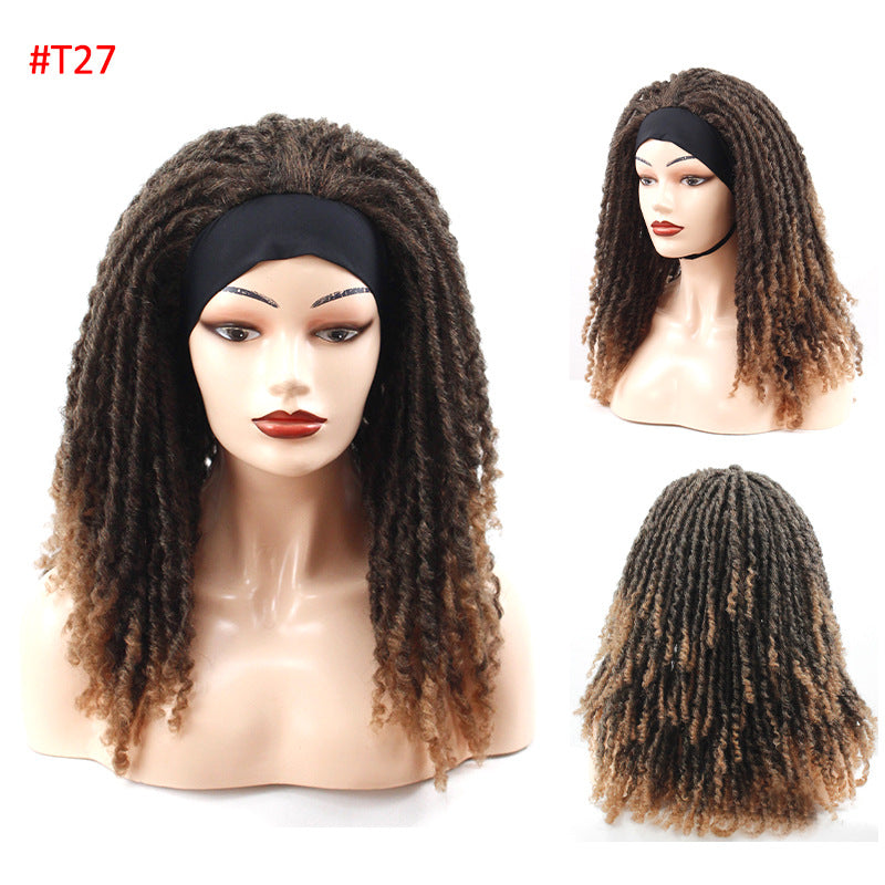 Ruban Long Curly Crochet perruque tête couverture