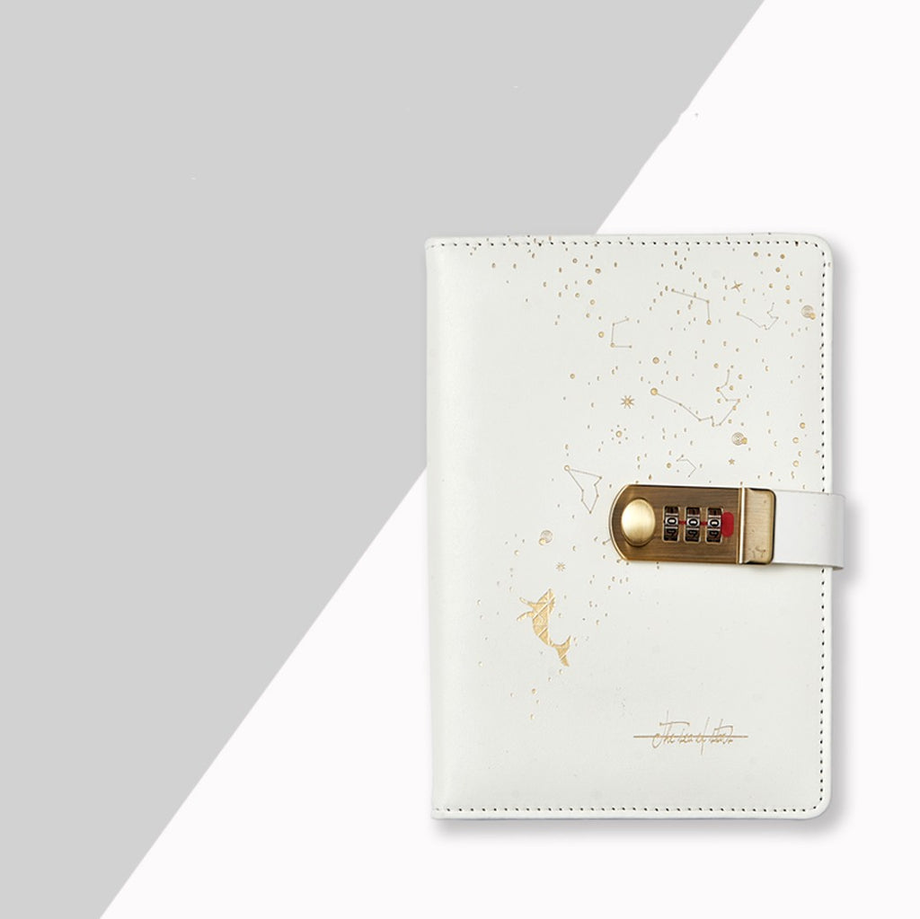 Carnet de mot de passe Carnet de notes avec empreinte de doigt de verrouillage simple Littéraire rétro fille Carnet de notes