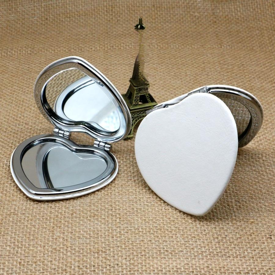 Miroir de maquillage double face en cuir avec pliage bricolage créatif pour usage portable