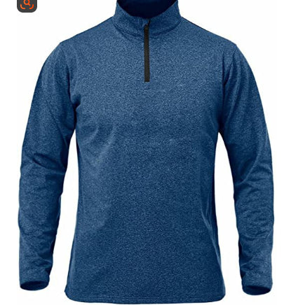 Manches longues pour hommes Stretchy Respirant Quick-Drying Casual Half-Zip Top