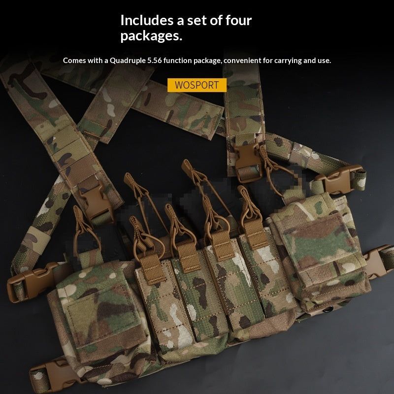 Camouflage Multi-fonctionnel Harnais de poitrine extensible avec pot de rangement accessoire