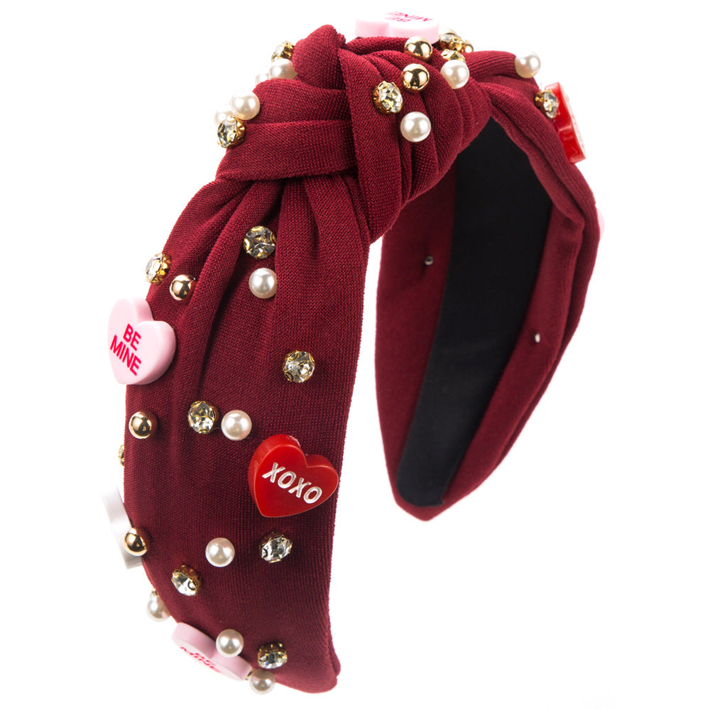 Femme Strass Pearl High Skull Top Knotted Accessoires pour cheveux de vacances