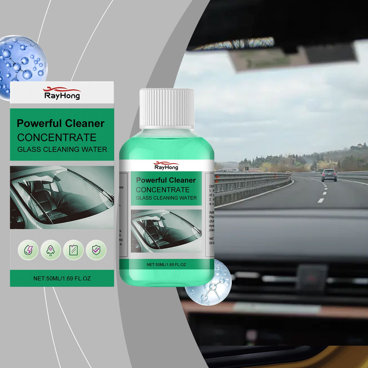 RAYHONG Automotive Glass Film Cleaner