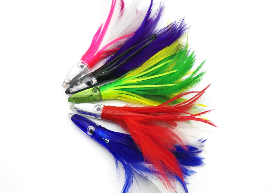 Acrylique de pêche en mer Octopus Bandeau Robe Feathered Lure