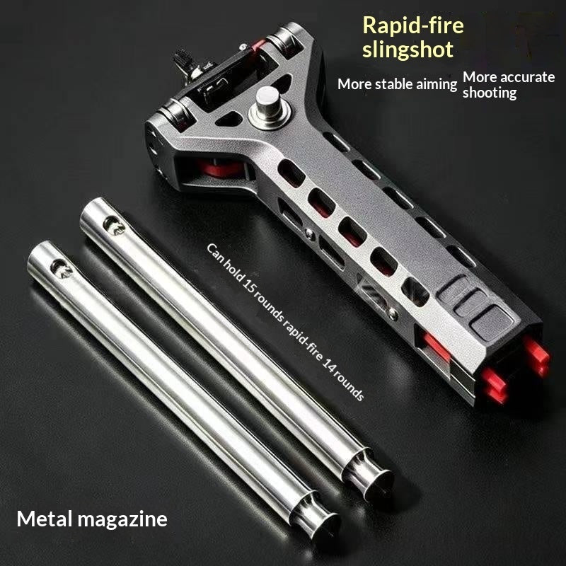 Alloy Metal Magazine Outdoor Shooting Charge automatique Slingshot