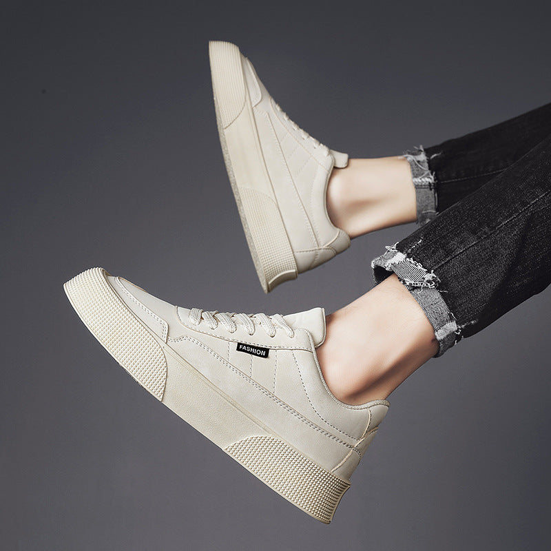Casual Board Flat Shoes Hommes Respirant Sneakers en dentelle épaisse pour la marche