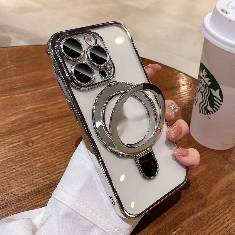 Boîtier de téléphone à aspiration magnétique électroplaqué