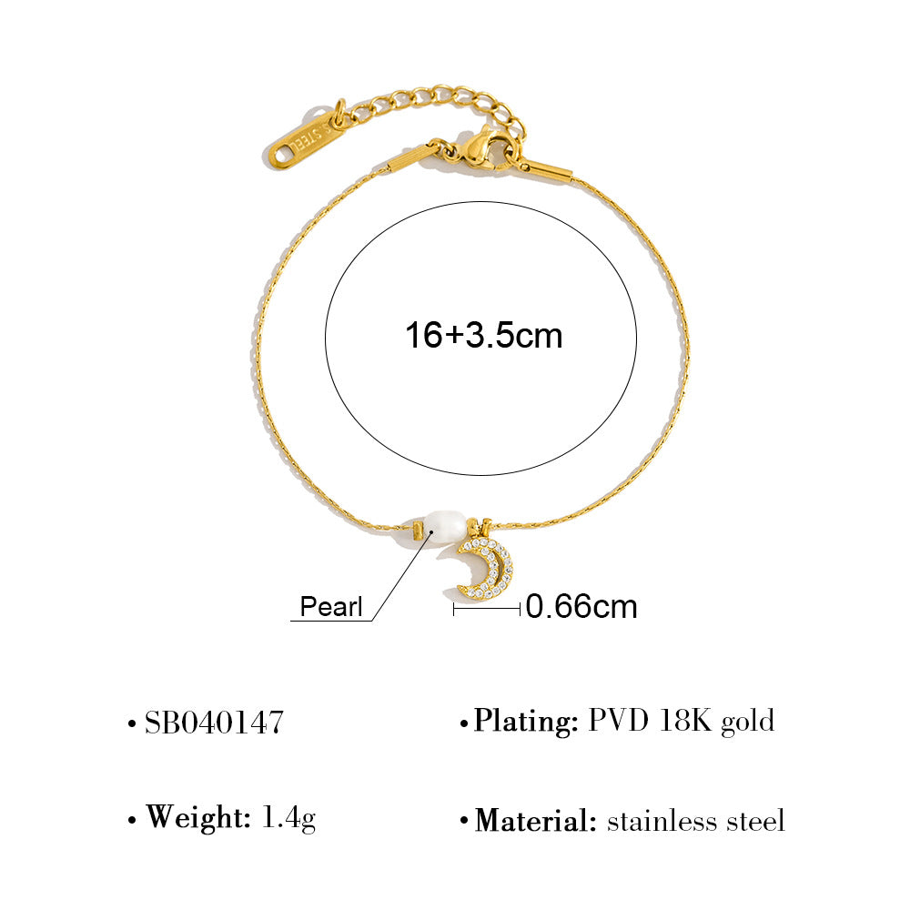 Bracelet en perles d'eau douce naturel de style Instagram pour femmes