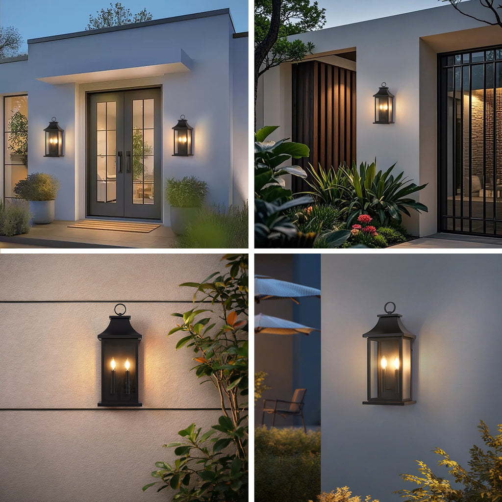 Dusk to Dawn Outdoor Wall Lantern 2 lumière