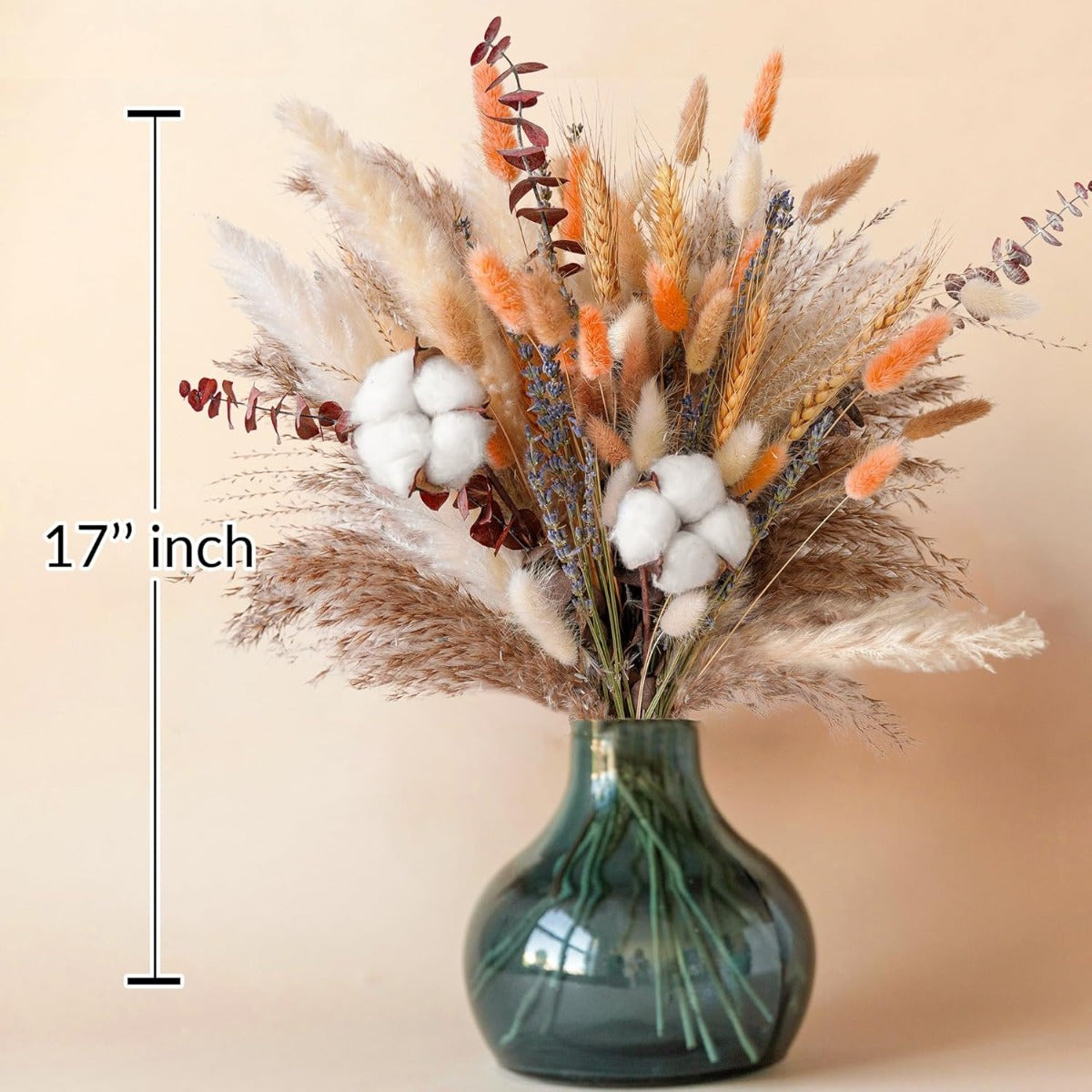 Bouquet de fleurs séchées à l'automne de 84 piece – Boho Fall Decor avec l'herbe de pampas