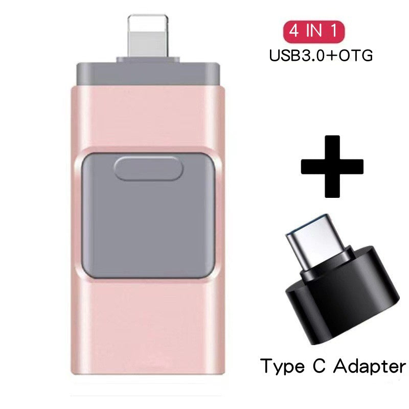 Multifonctionnel téléphone mobile U-disque adapté pour téléphone mobile quatre-en-un métal