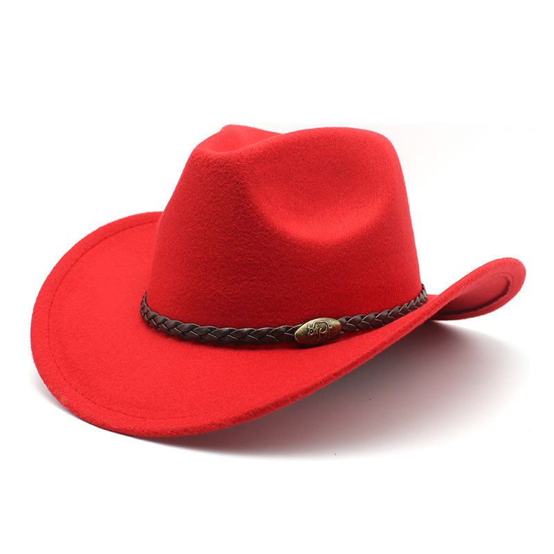 Hommes Riding Outdoor Voyage Courbe-brime Laine Chapeau supérieur