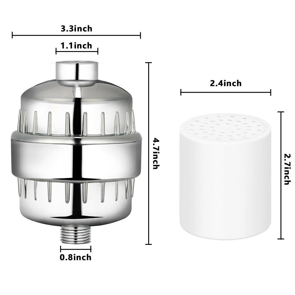 20 scène douche tête filtre bain eau dure adoucissant purificateur de chlore 3 filtres