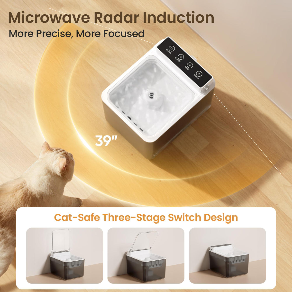 Batterie de recharge sans fil alimentée 304 en acier inoxydable Cat Induction automatique Pet Water Fou