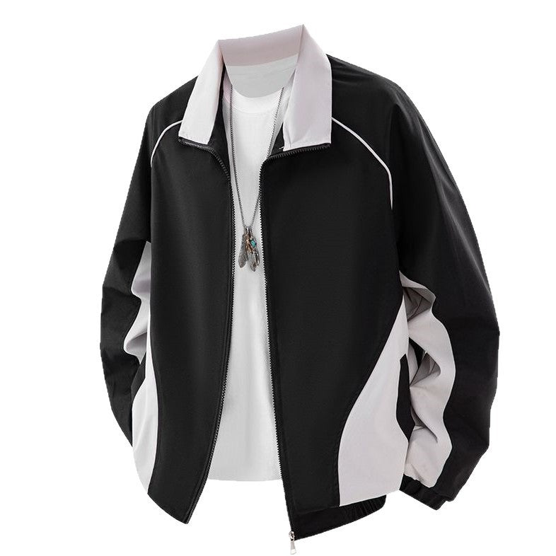 Manteau d'automne de couleur-bloc de couleur pour hommes