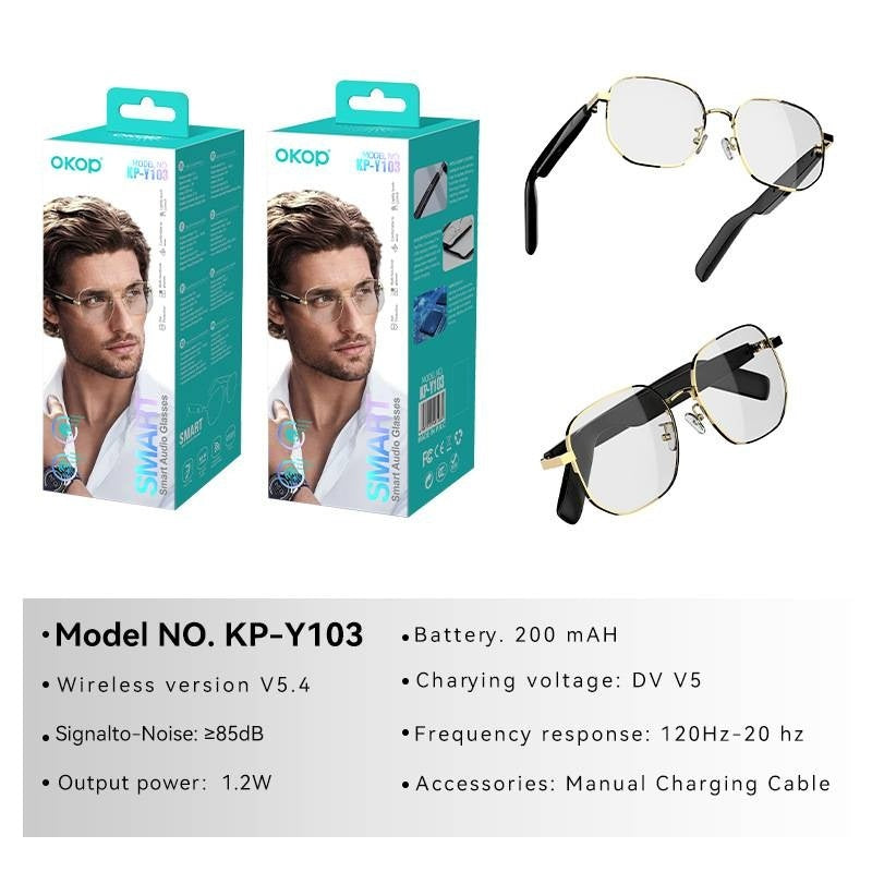 KP-Y103 Best-Selling Bluetooth Smart Audio Glasses Conduction Air Blue Light Blocage Voic