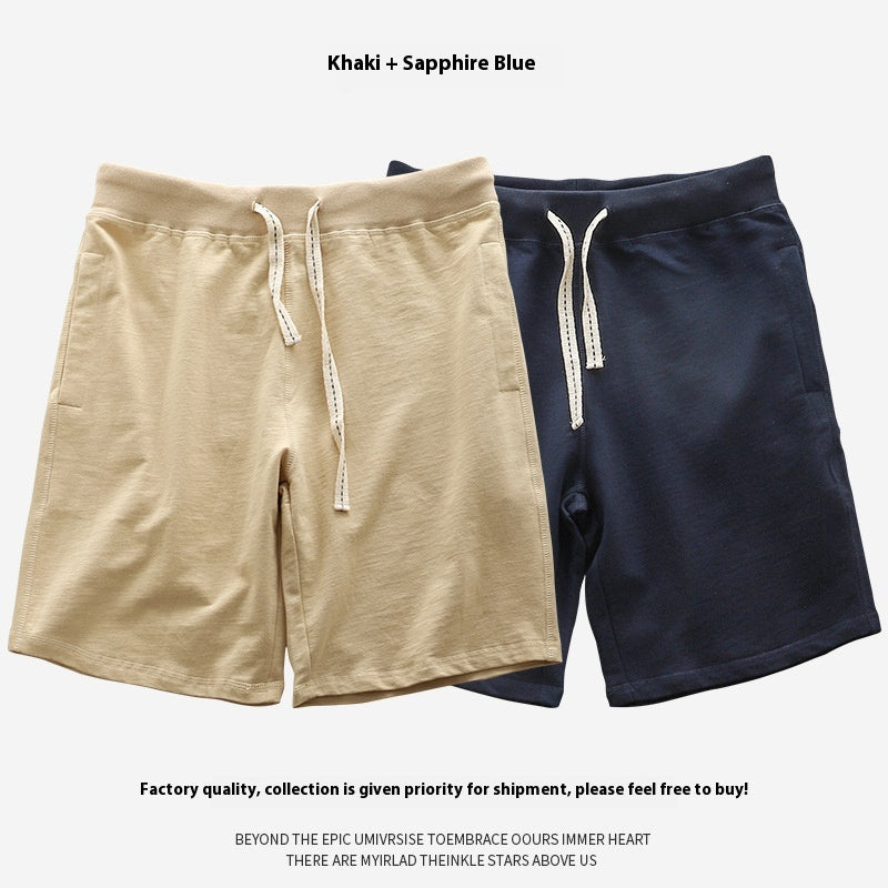Lose Outer Wear Khaki Solid Color Casual Short homme