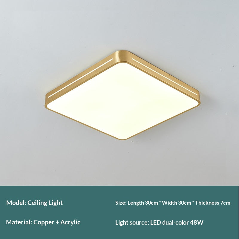 Lumière de plafond de chambre à trois couleurs tout-cuivre