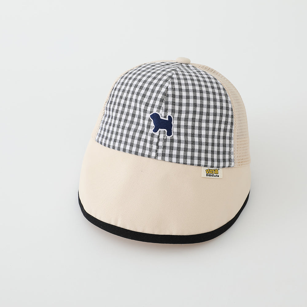 Casquette de baseball multicolore avec broderie de chien cartoon et Net F