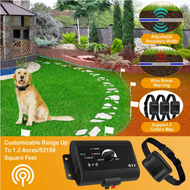 Système électrique de clôture de chien avec collier et fil