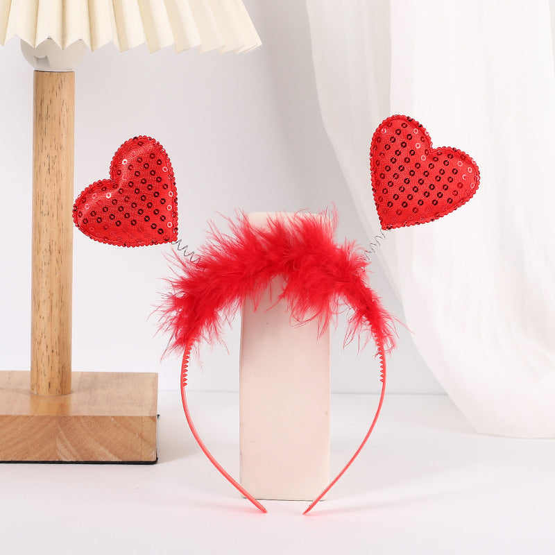 Accessoires de bandeau Cœur Rouge Trois dimensions