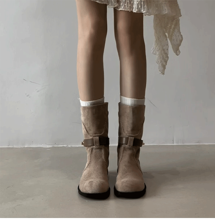 Bottes françaises vintage Suede Western Ankle
