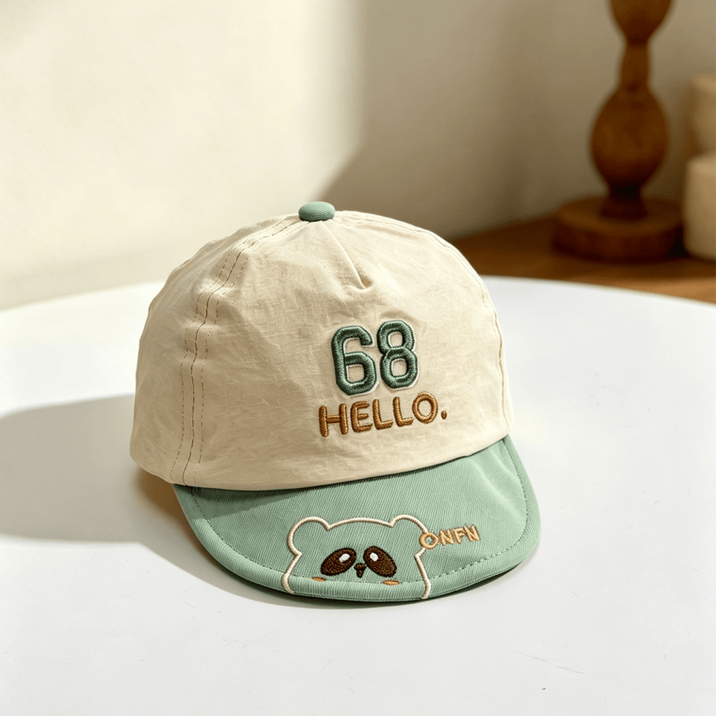 Capuchon de baseball souple multicolore avec broderie d'ours cartoon Et 68 lettres Ba