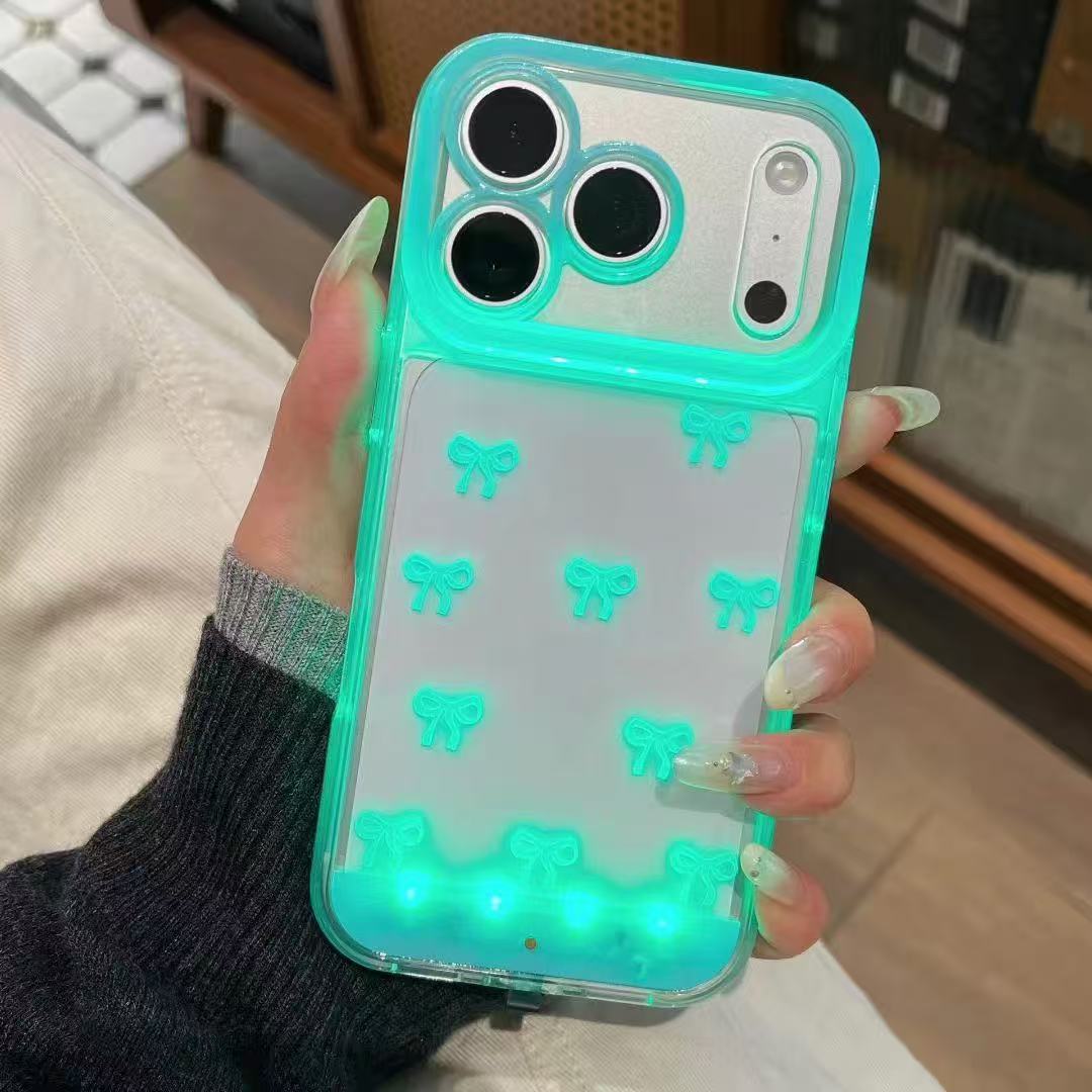 IPhone 17 rose et blanc Bowknot cas téléphonique
