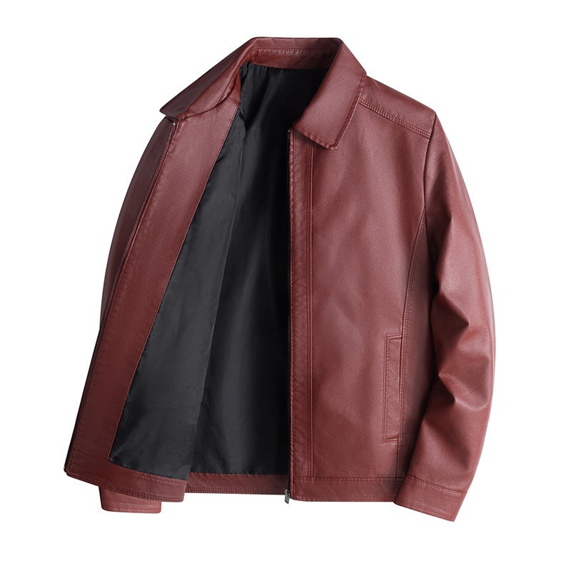 Veste de motard en cuir PU pour hommes