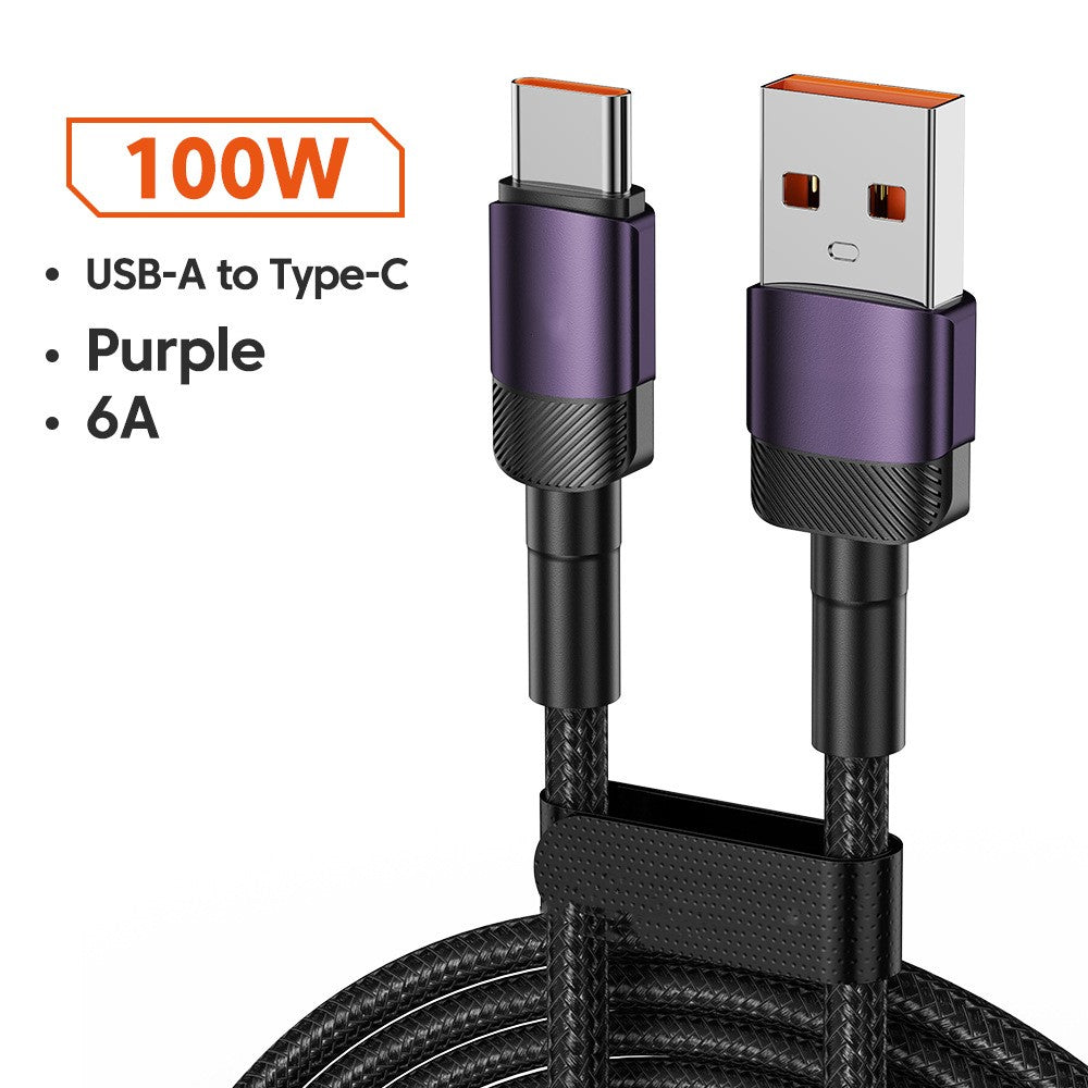 Câble de données en alliage d'aluminium PD100W Câble de charge rapide Câble de charge USB
