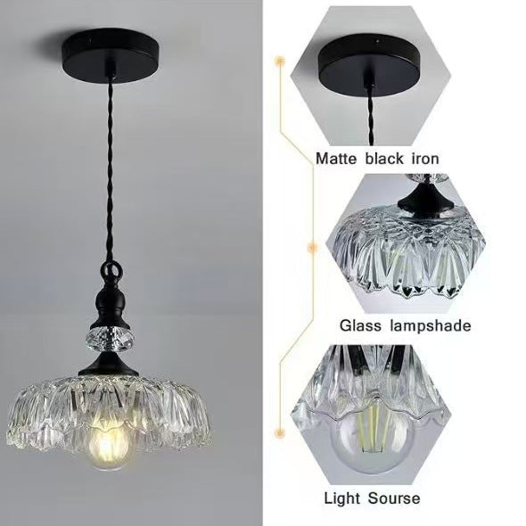 Lustre à facettes multiples en verre coupé Export