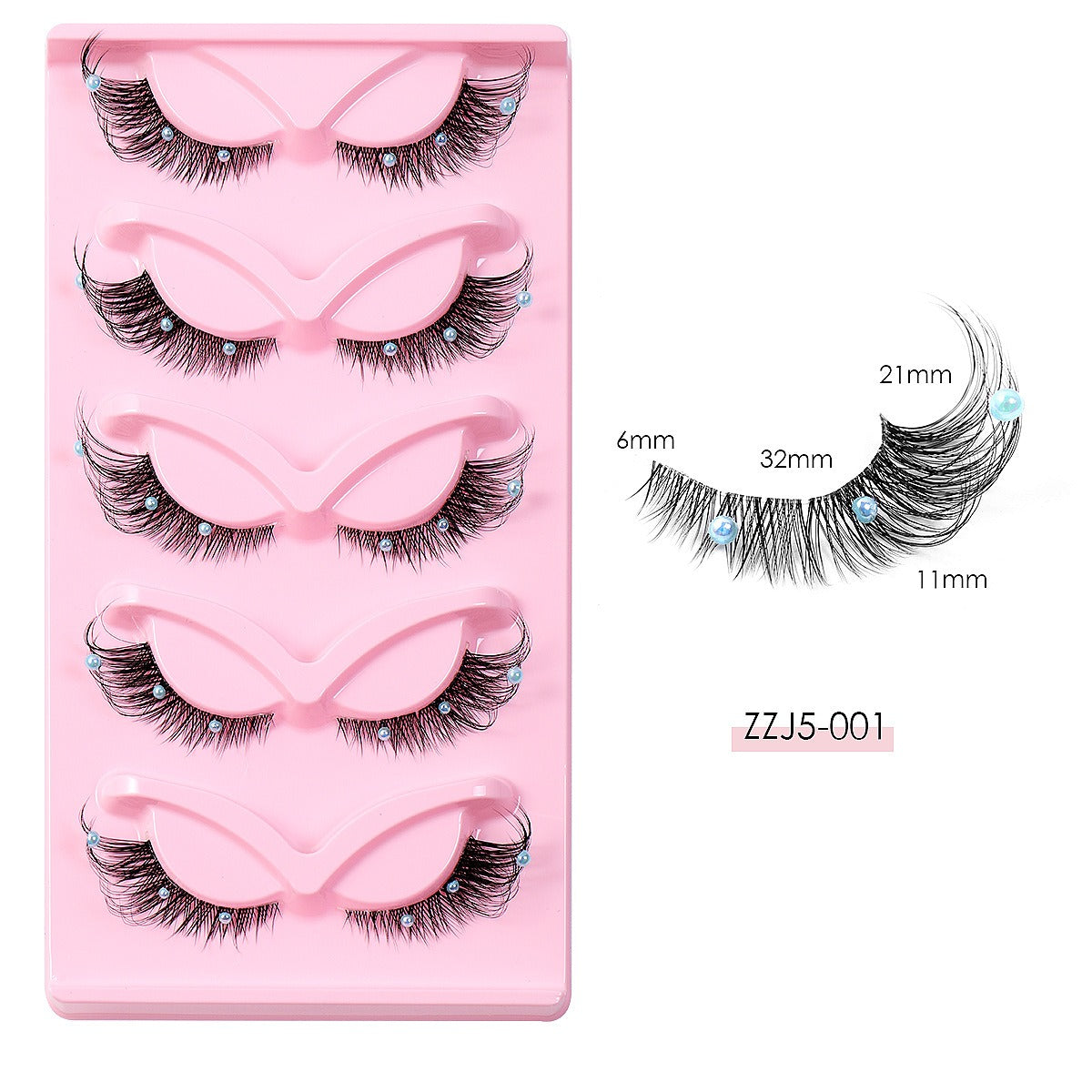 5 paires de faux cils cils Cluster d'extension