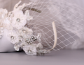 Mariée Veil Petit chapeau haut bandeau exagéré Fleur tridimensionnelle