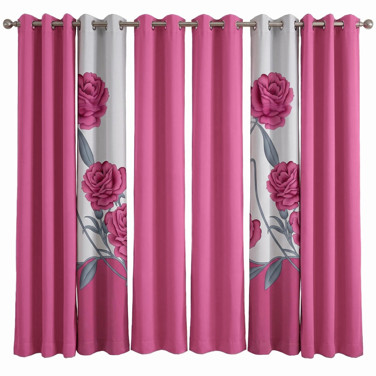 Couche de lit et rideau rose et rose blanc 9 pièces pour la Reine Et Roi