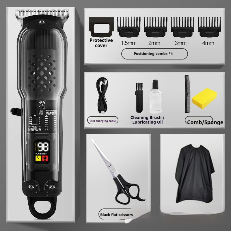 Push électrique à pince à cheveux transparent