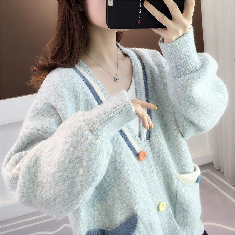 Chandails pour vêtements de dessus enroulés pour femmes avec des poches de couleur contrastée