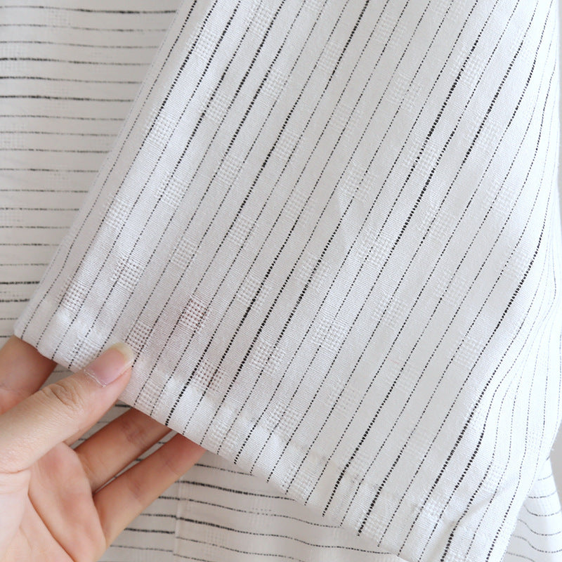 Été Jacquard Gauze coton Kimono mince maison peignoir simple