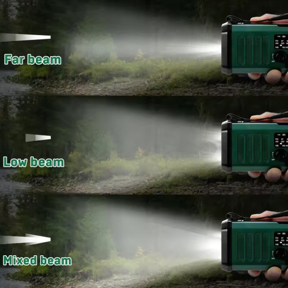 10 0 0 0mAh Vent vers le haut de la radio solaire Cran d'urgence FM AM USB Chargeur Led Torch UK