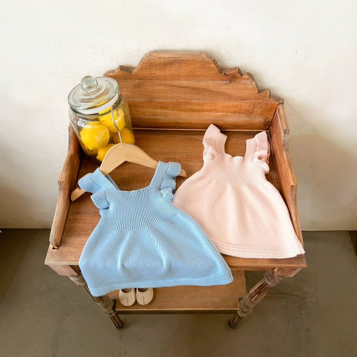 Filles Robe de Veste tricotée avec manches de chapeau