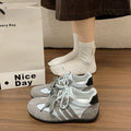 Women Dual Shoelace Color Block Retro Sneakers