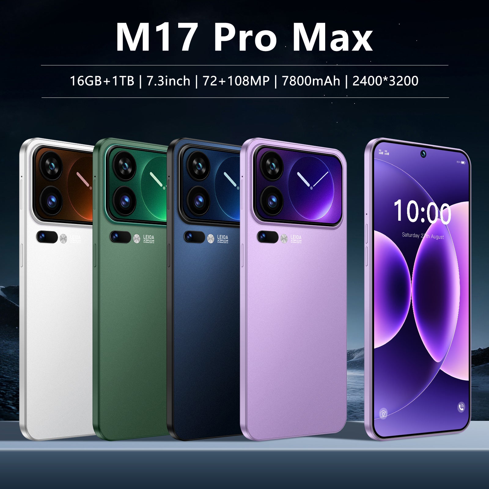 M17 Pro Max Téléphone avec grand écran