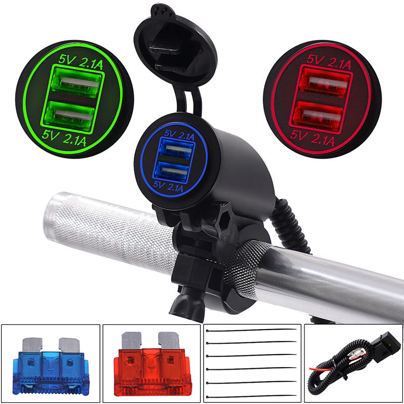 4.2Une double voiture USB Chargeur de téléphone mobile moto VTT universel 12Vor24V Plomb modifié