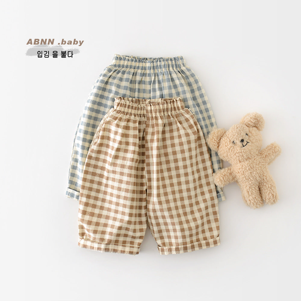 Garçons Cotton pantoufle en tissu plaqué Pantalons à large jambe