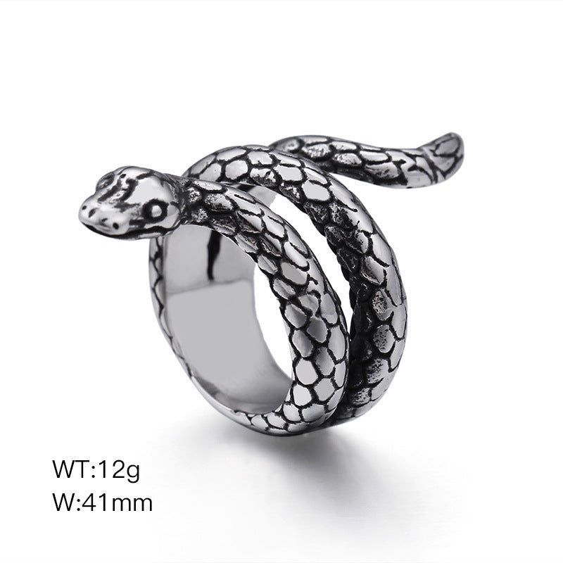 Anneau en forme de serpent pour hommes créatif et unique
