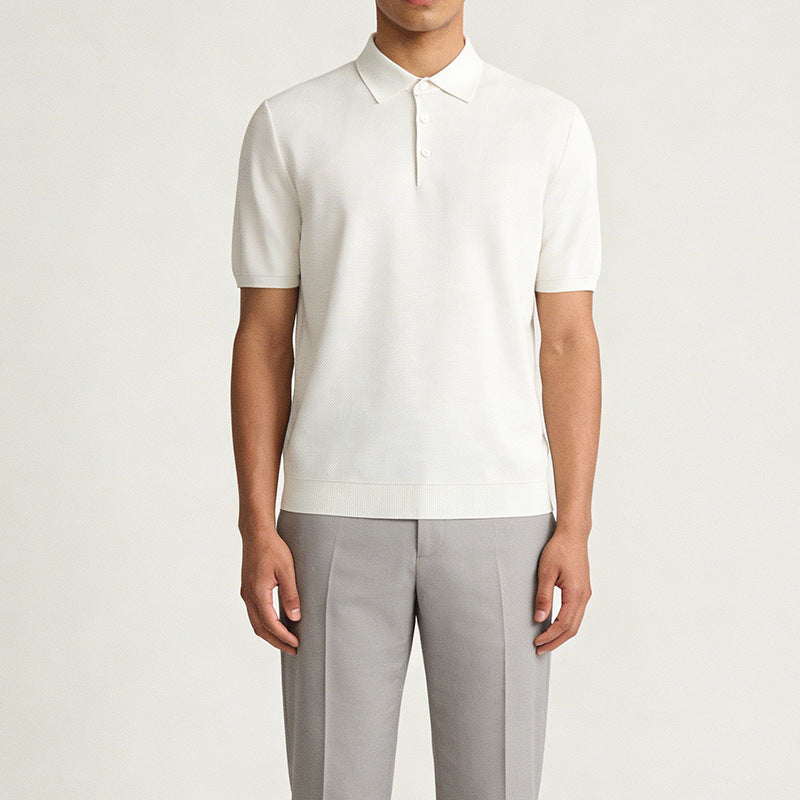 Hommes Soie Lyocell Tencel Blend T-shirt manches courtesBlouse