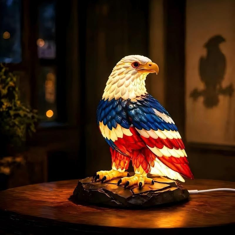 Lampe de table Eagle couleur drapeau américain