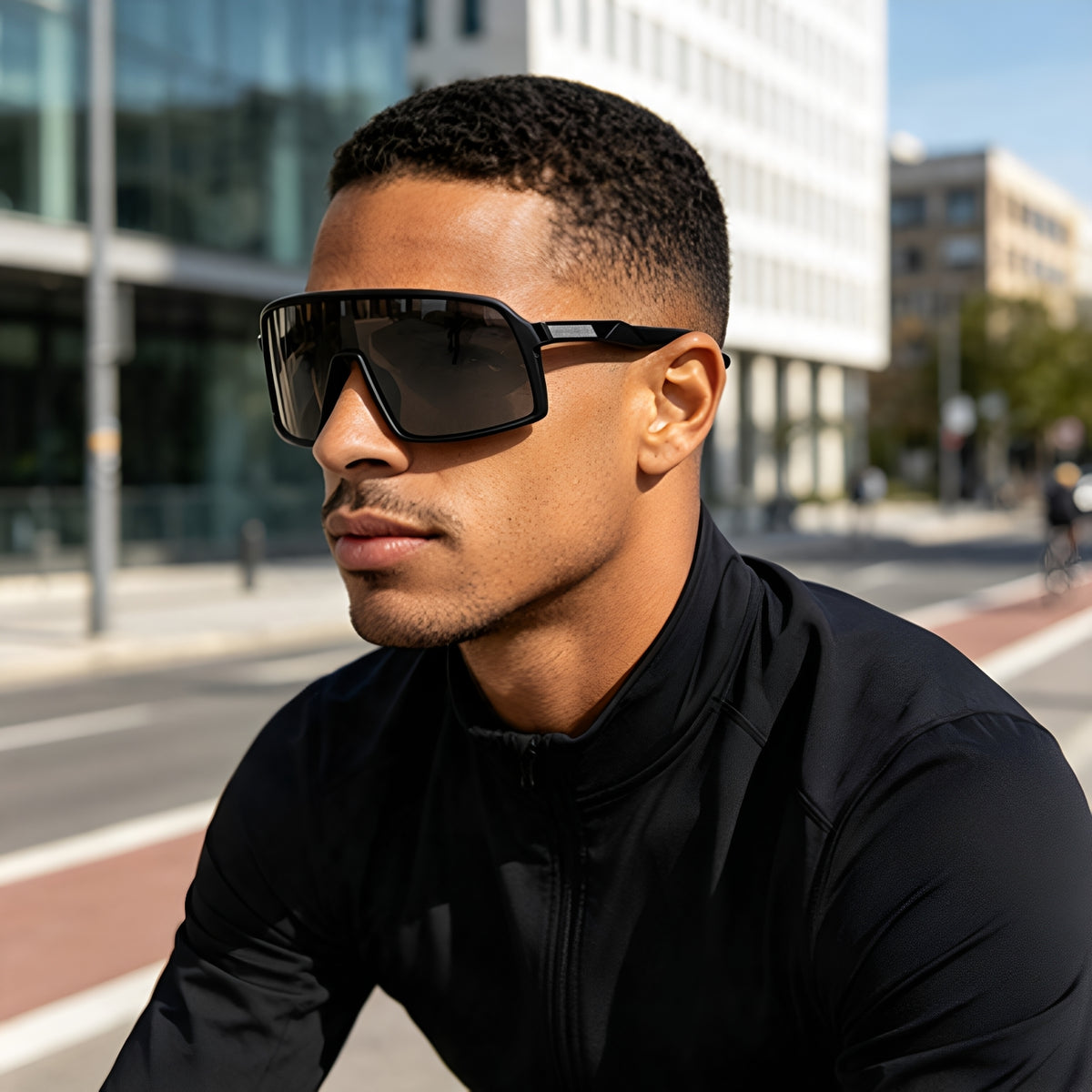 Cycling Windproof Bicycle Sunglasses Colored European And American Monopoint Women's Sunglasses